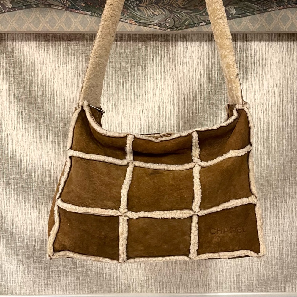 Chanel Lambskin Shearling Messager Bag Vintage